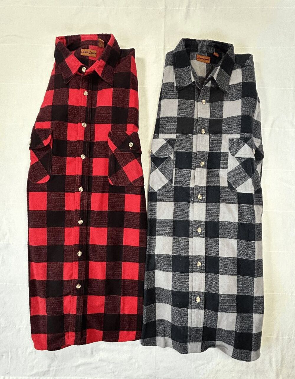 Cobra Creek 100% Cotton Flannel Shirt Lot of Two Black & Red Size 2XLT EUC